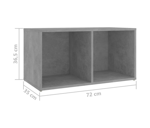 vidaXL TV plaukti, 2 gab. betona pelēki 72x35x36,5cm inženierijas koks