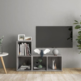 Tv Plaukti, 2 Gab. Betona Pelēki 72X35X36,5Cm Inženierijas Koks Vidaxl