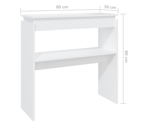 vidaXL konsoles galdiņš, balts, 80x30x80 cm, inženierijas koks