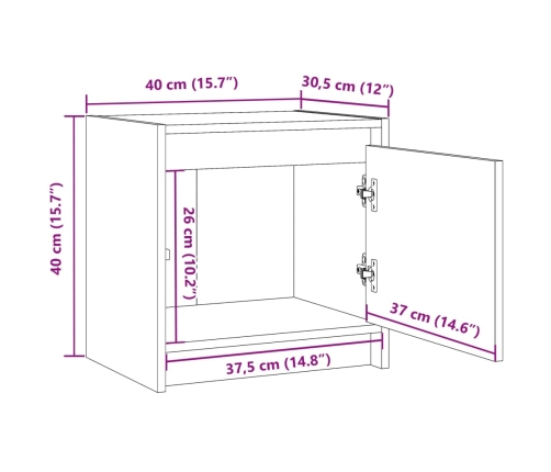 vidaXL naktsgaldiņi, 2 gab., balti, 40x30,5x40 cm, priedes masīvkoks