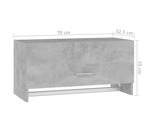 vidaXL skapis, betona pelēks, 70x32,5x35 cm, inženierijas koks