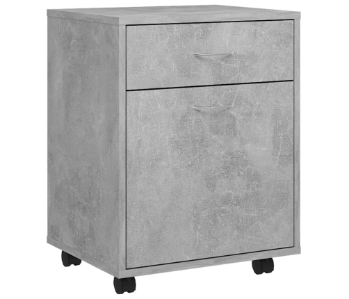 vidaXL skapītis ar riteņiem betona pelēks 45x38x54cm inženierijas koks