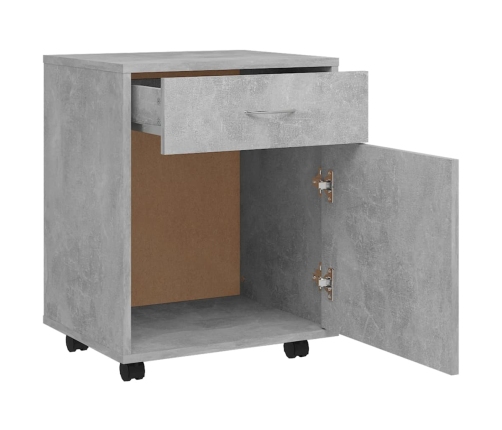 vidaXL skapītis ar riteņiem betona pelēks 45x38x54cm inženierijas koks