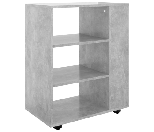 vidaXL plaukts ar riteņiem, betona pelēks 60x35x75cm inženierijas koks