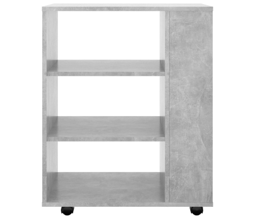 vidaXL plaukts ar riteņiem, betona pelēks 60x35x75cm inženierijas koks