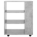 vidaXL plaukts ar riteņiem, betona pelēks 60x35x75cm inženierijas koks