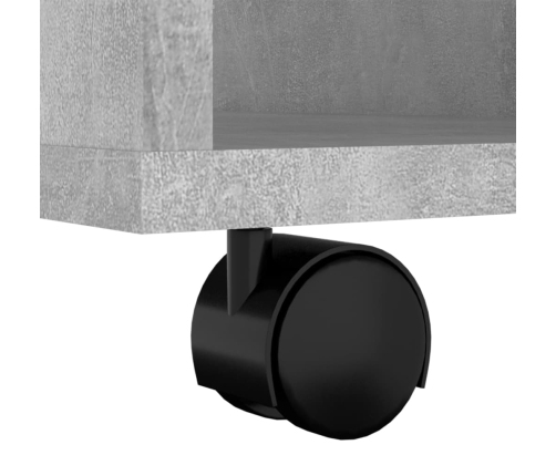 vidaXL plaukts ar riteņiem, betona pelēks 60x35x75cm inženierijas koks