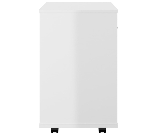 vidaXL skapītis ar riteņiem spīdīgi balts 46x36x59cm inženierijas koks