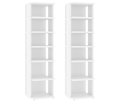 vidaXL apavu plaukti, 2 gab., 27,5x27x102 cm, balti, inženierijas koks