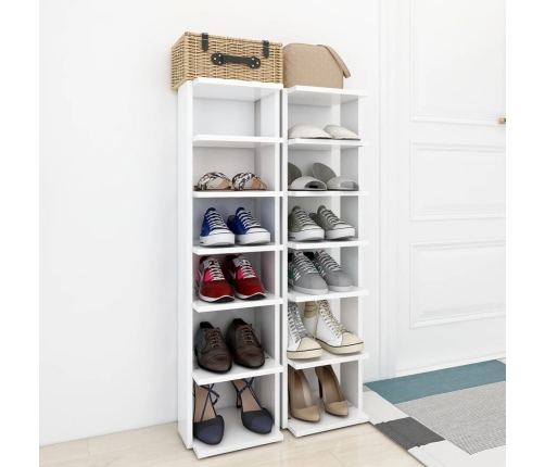 vidaXL apavu plaukti, 2 gab., 27,5x27x102 cm, balti, inženierijas koks