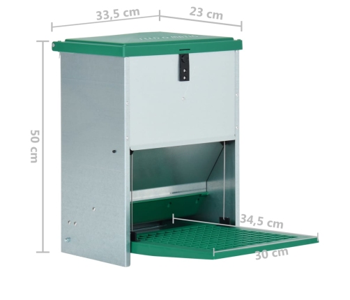 vidaXL automātiska mājputnu barotava ar pedāli, 12 kg