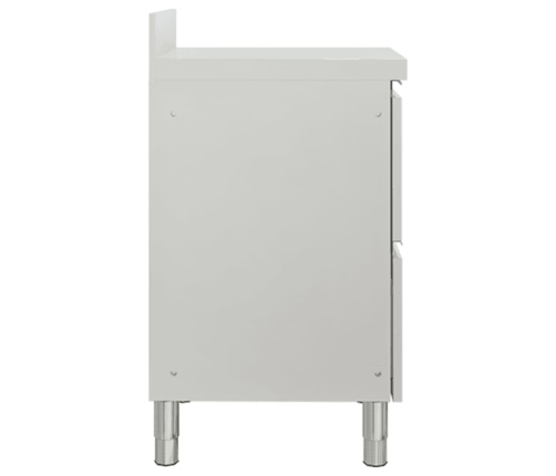 Virtuves Skapītis Ar 2 Atvilktnēm, Nerūsējošs Tērauds Vidaxl