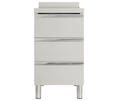 vidaXL virtuves skapītis ar 3 atvilktnēm, nerūsējošs tērauds