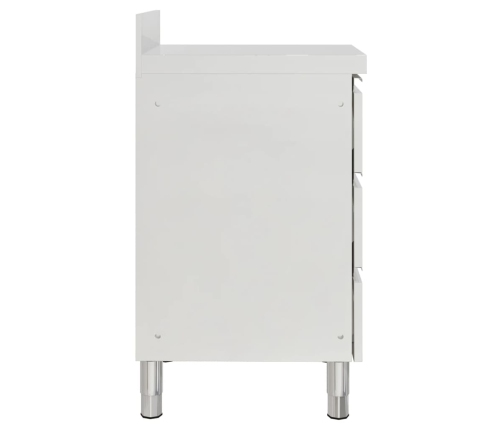 vidaXL virtuves skapītis ar 3 atvilktnēm, nerūsējošs tērauds