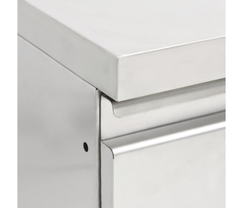 vidaXL virtuves skapītis ar 3 atvilktnēm, nerūsējošs tērauds