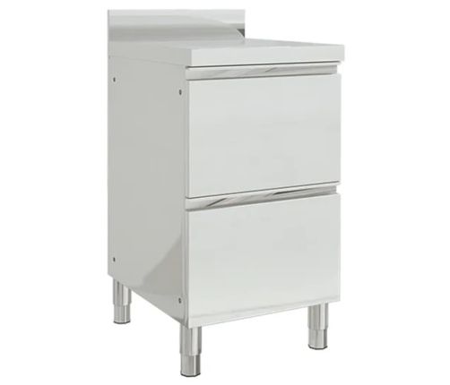 vidaXL virtuves skapīši ar 2 atvilktnēm, 2 gab., nerūsējošs tērauds