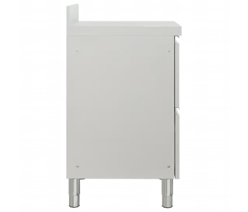 vidaXL virtuves skapīši ar 2 atvilktnēm, 2 gab., nerūsējošs tērauds