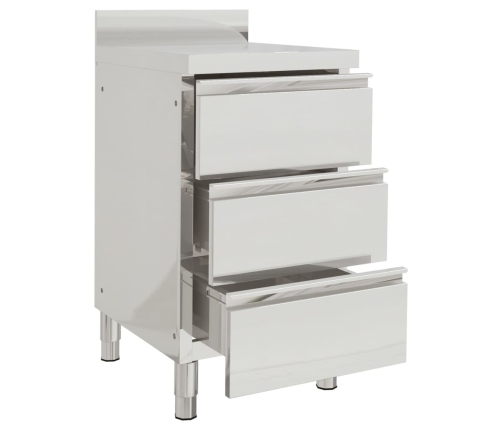 vidaXL virtuves skapīši, 2 gab., nerūsējošs tērauds