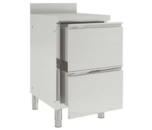 vidaXL virtuves skapīši, 2 gab., nerūsējošs tērauds