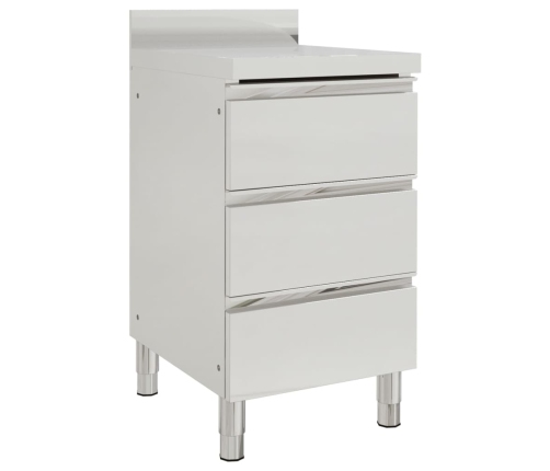 vidaXL virtuves skapīši, 2 gab., nerūsējošs tērauds