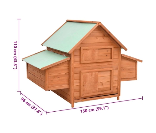 vidaXL vistu būris, 152x96x110 cm, egles masīvkoks
