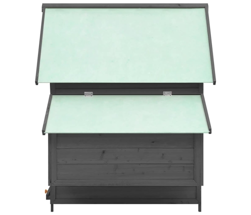 vidaXL vistu būris, 152x96x110 cm, pelēks ar baltu, egles masīvkoks