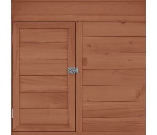 vidaXL vistu būris, 152x96x110 cm, brūns ar baltu, egles masīvkoks