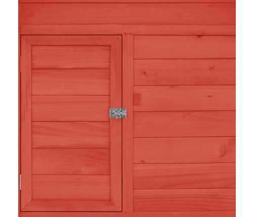 vidaXL vistu būris, 152x96x110 cm, sarkans ar baltu, egles masīvkoks