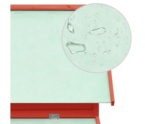 vidaXL vistu būris, 152x96x110 cm, sarkans ar baltu, egles masīvkoks