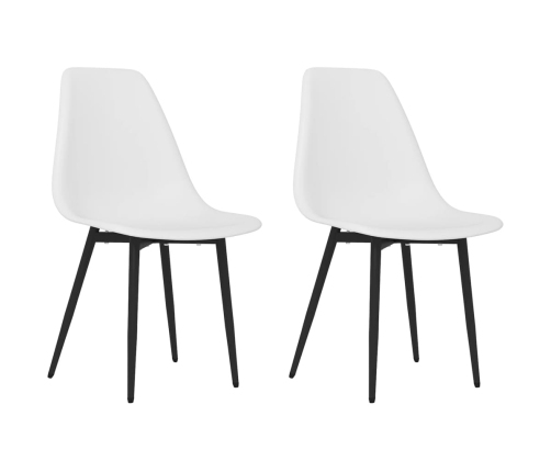 vidaXL virtuves krēsli, 2 gab., balts PP