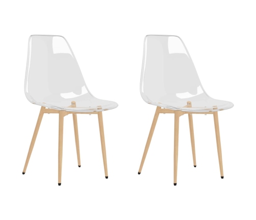 vidaXL virtuves krēsli, 2 gab., caurspīdīgs PET