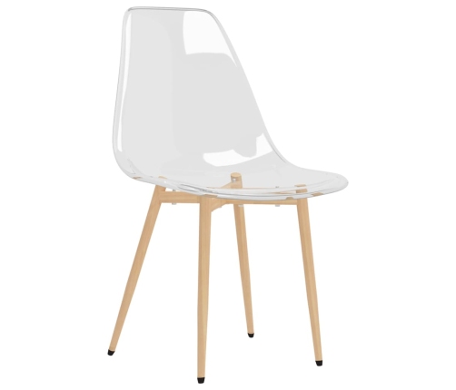 vidaXL virtuves krēsli, 2 gab., caurspīdīgs PET