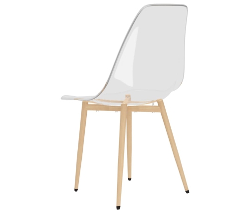 vidaXL virtuves krēsli, 2 gab., caurspīdīgs PET