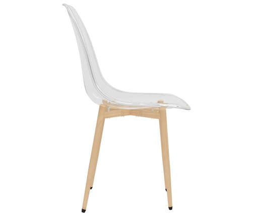 vidaXL virtuves krēsli, 4 gab., caurspīdīgs PET