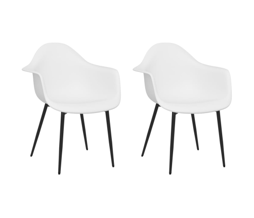 vidaXL virtuves krēsli, 2 gab., balts PP