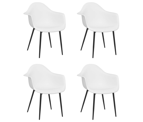 vidaXL virtuves krēsli, 4 gab., balts PP