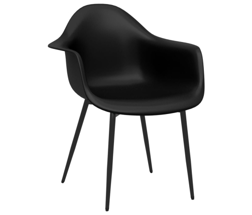 vidaXL virtuves krēsli, 2 gab., melns PP