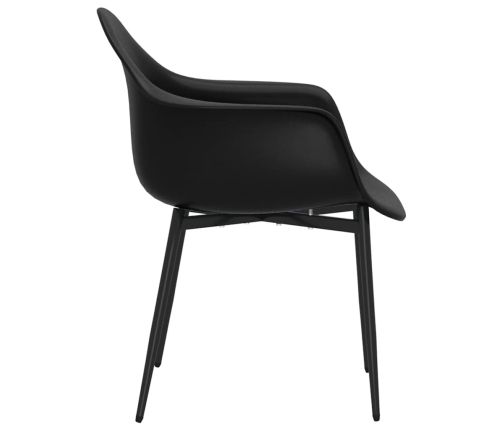 vidaXL virtuves krēsli, 4 gab., melns PP