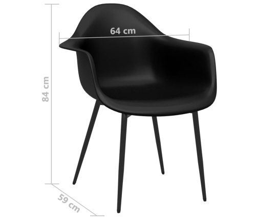 vidaXL virtuves krēsli, 4 gab., melns PP