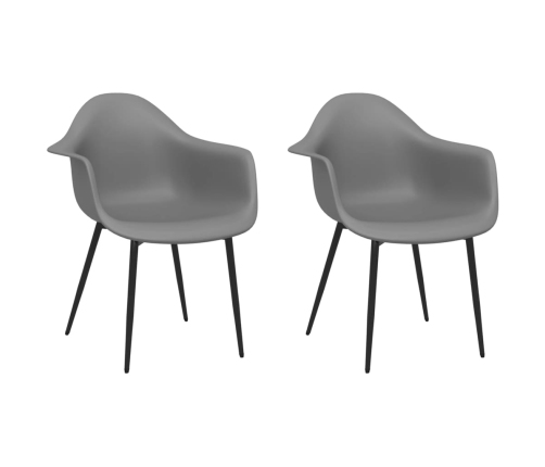 vidaXL virtuves krēsli, 2 gab., pelēks PP