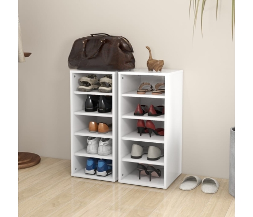 vidaXL apavu plaukti, 2 gab., balti, 31,5x35x70 cm, inženierijas koks