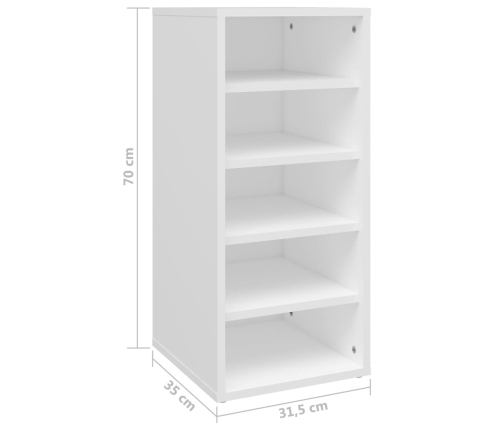 vidaXL apavu plaukti, 2 gab., balti, 31,5x35x70 cm, inženierijas koks