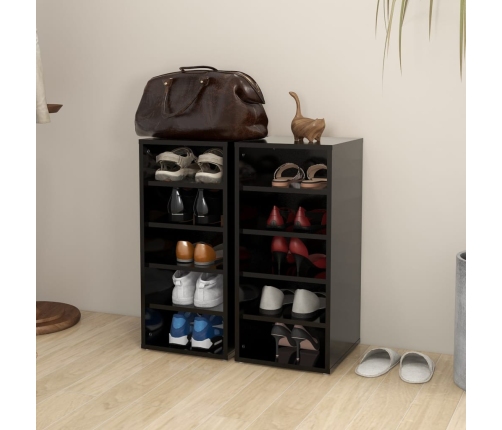 vidaXL apavu plaukti, 2 gab., melni, 31,5x35x70 cm, inženierijas koks