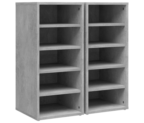 vidaXL apavu plaukti, 2 gab., pelēki, 31,5x35x70 cm, inženierijas koks