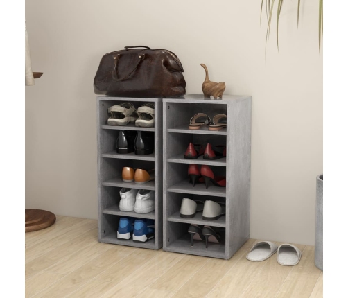 vidaXL apavu plaukti, 2 gab., pelēki, 31,5x35x70 cm, inženierijas koks