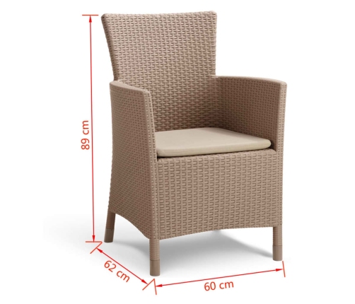 Allibert dārza krēsli Iowa, 2 gab., kapučīno krāsa, 215519