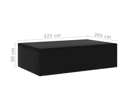 vidaXL dārza mēbeļu pārklāji, 2 gab., 12 gredzeni, 325x205x90 cm