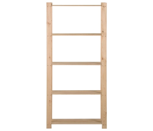 vidaXL 5-līmeņu glabāšanas plaukts, 80x28,5x170 cm, priedes masīvkoks
