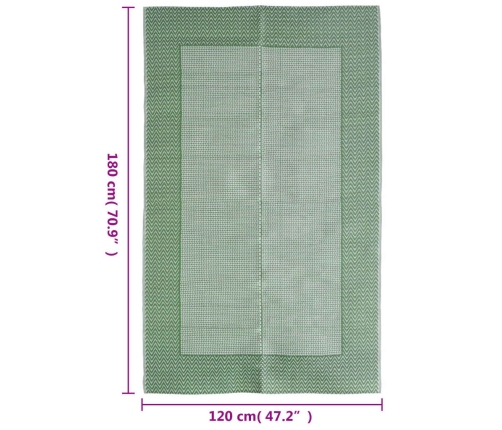 vidaXL āra paklājs, zaļš, 120x180 cm, PP