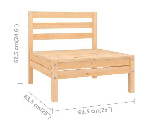 vidaXL vidējais dārza dīvāns, priedes masīvkoks